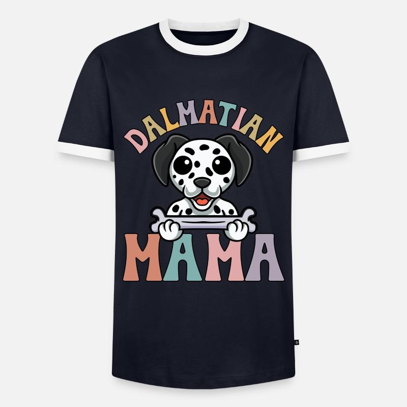 Dalmatian Mama - Männer Kontrast-T-Shirt - Navy/Weiß 