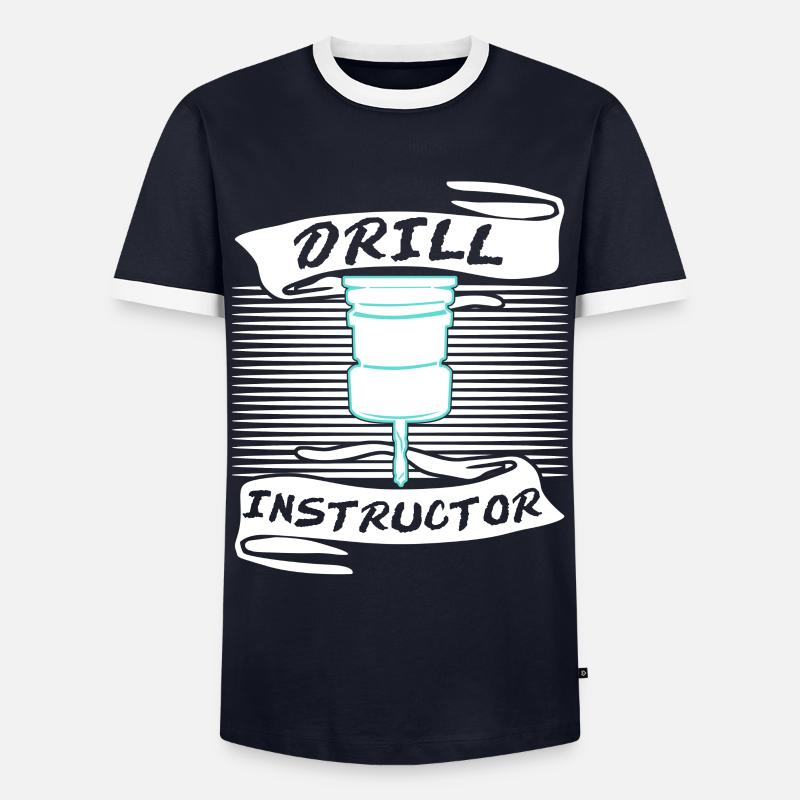 Chipper drill drill - Men's Ringer Shirt - navy/white 