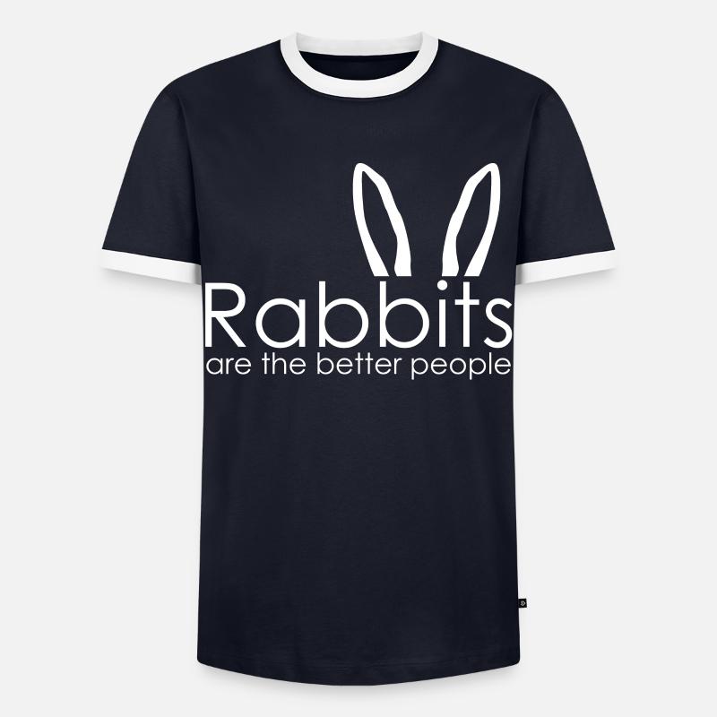 Rabbit Rabbit Rabbit - Men's Ringer Shirt - navy/white