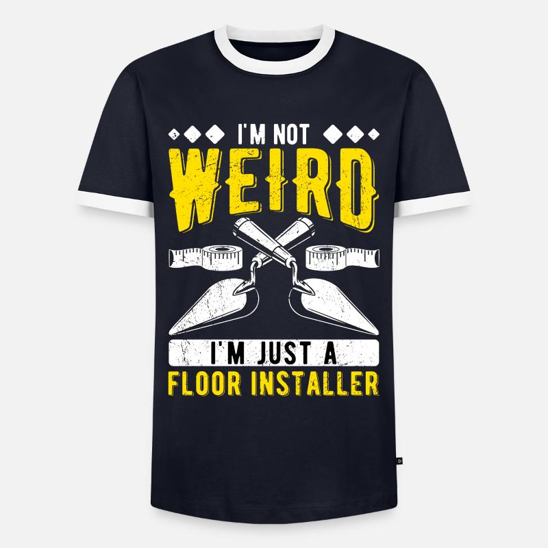 Bodenleger Estrichleger - Männer Kontrast-T-Shirt - Navy/Weiß 