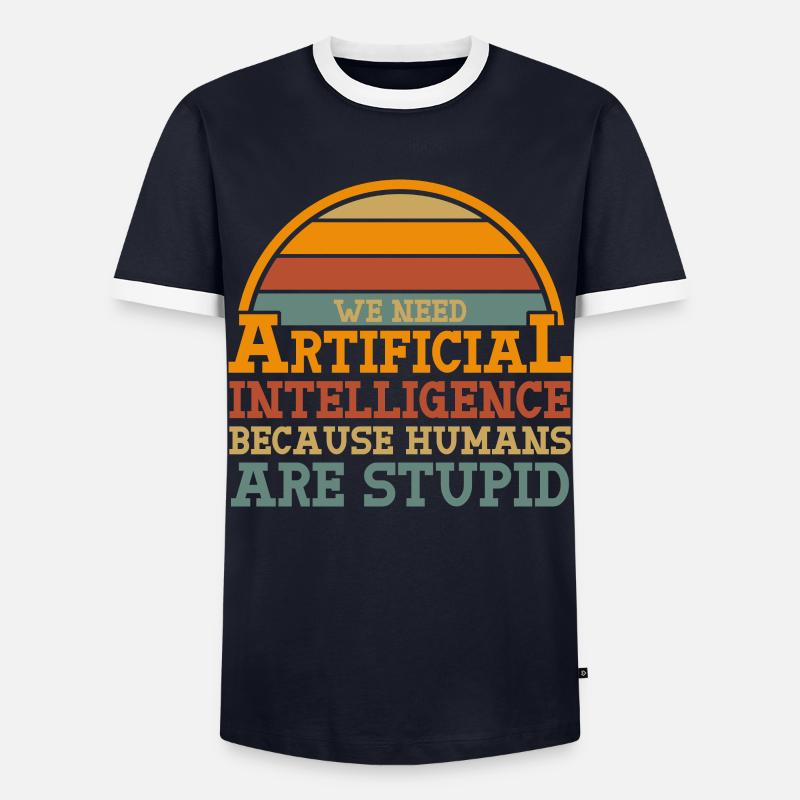 Artificial Intelligence - Men's Ringer Shirt - navy/white 