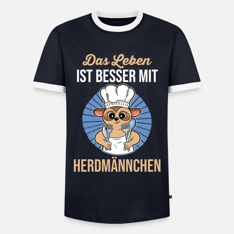Erdmännchen Herdmännchen - Männer Kontrast-T-Shirt - Navy/Weiß