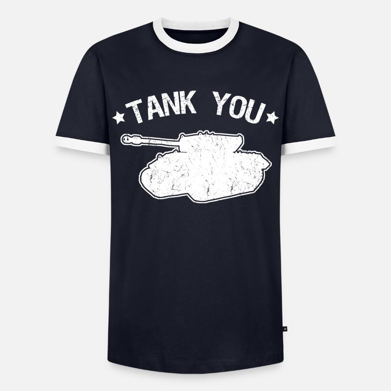 Panzer Kampfpanzer Panzerfahrer - Männer Kontrast-T-Shirt - Navy/Weiß 