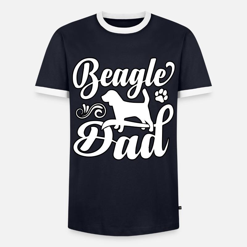 Beagle dad - Männer Kontrast-T-Shirt - Navy/Weiß 