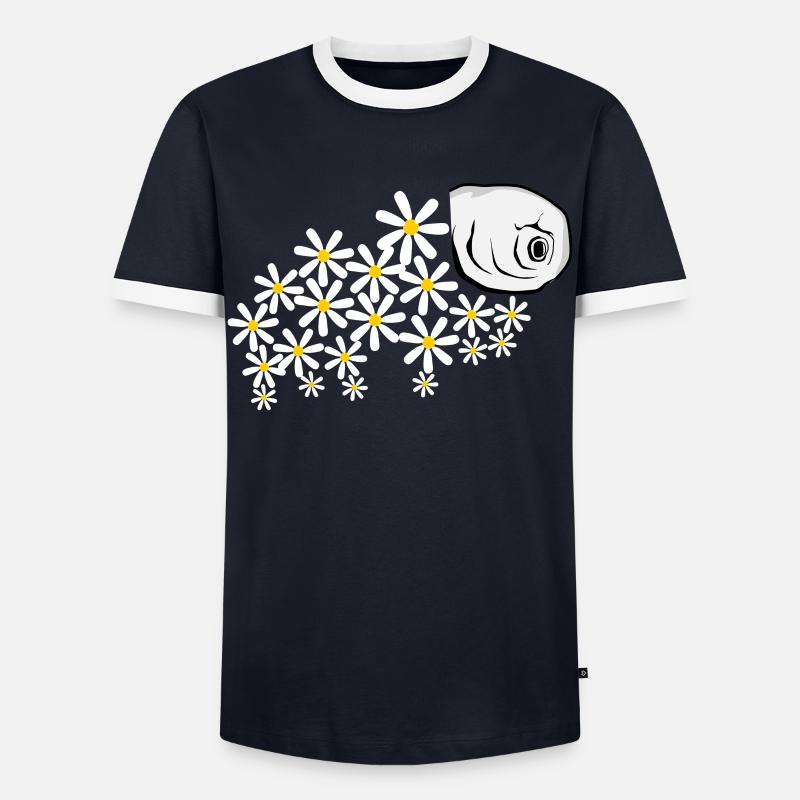 Bärtierchen Tardigrade Blüten - Männer Kontrast-T-Shirt - Navy/Weiß 