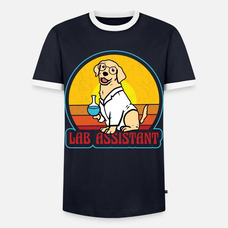 Labrador Lab Assistant - Men's Ringer Shirt - navy/white 