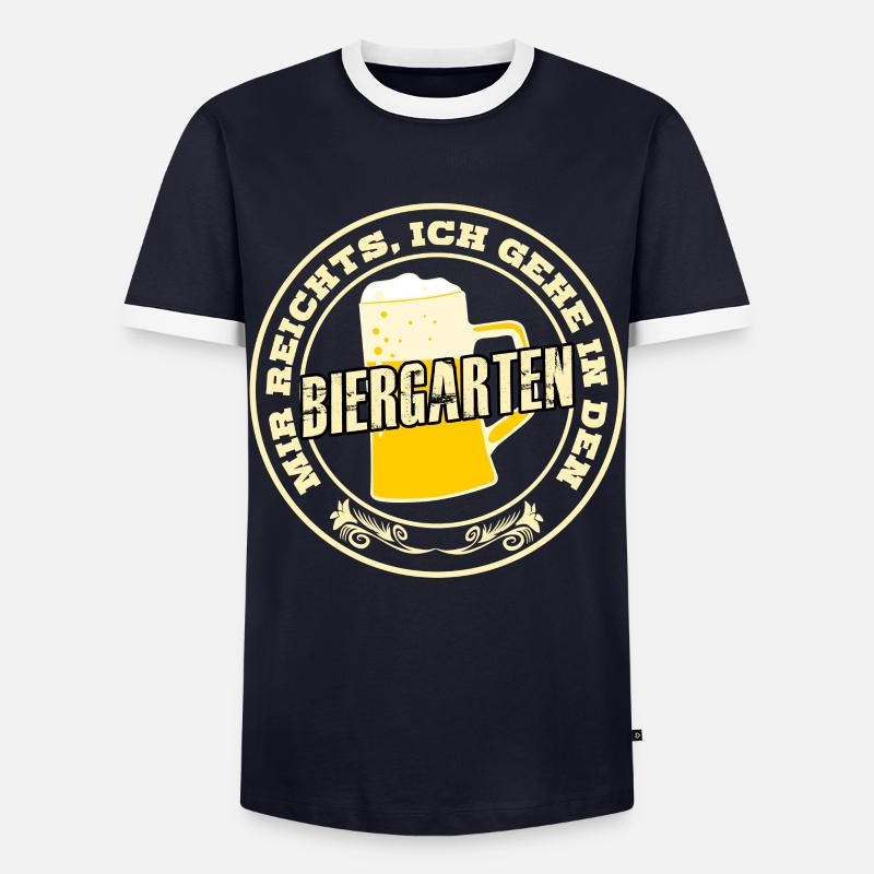 Biergarten Bierglas Bier Biertrinker - Männer Kontrast-T-Shirt - Navy/Weiß 