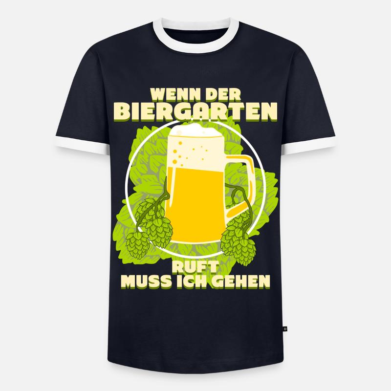 Der Biergarten ruft - Männer Kontrast-T-Shirt - Navy/Weiß 