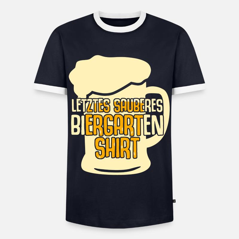 Biergarten - Männer Kontrast-T-Shirt - Navy/Weiß 