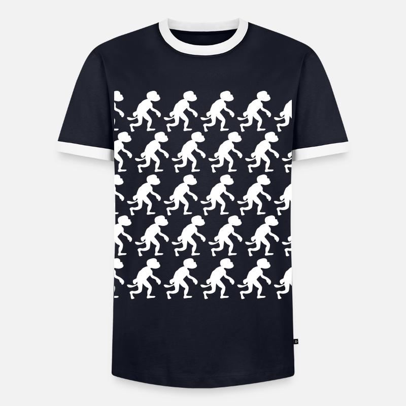 Monkey many monkeys - Men's Ringer Shirt - navy/white 