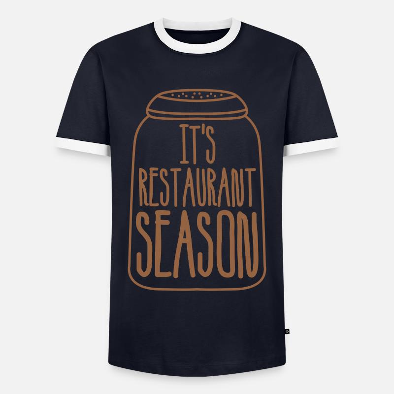 Restaurant Koch Kochen Kellner - Männer Kontrast-T-Shirt - Navy/Weiß 