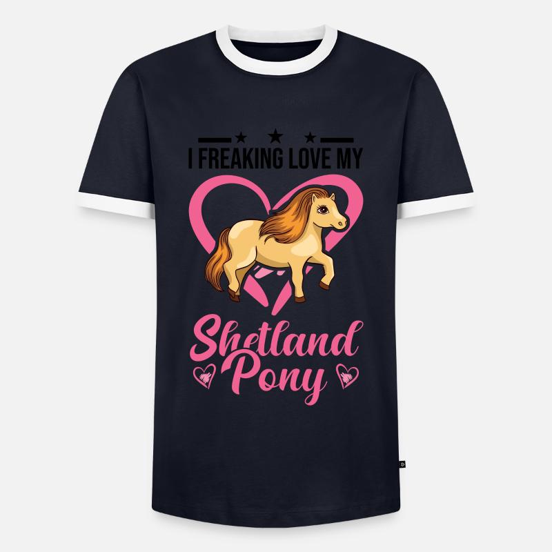 Shetland Pony Gift Shetty - Men's Ringer Shirt - navy/white 