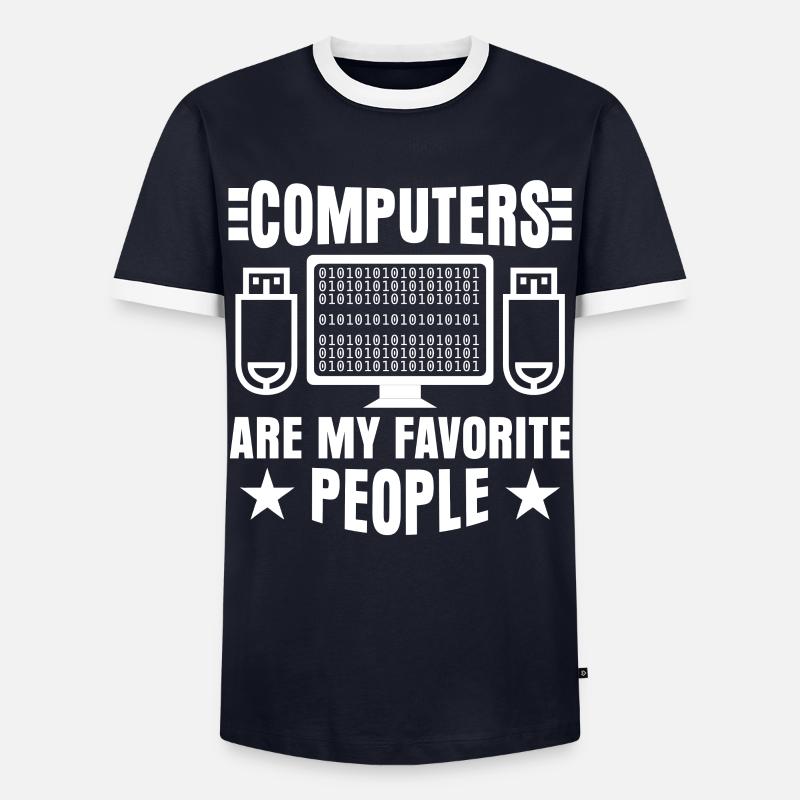 Admin Programmer Computer Scientist - Men's Ringer Shirt - navy/white