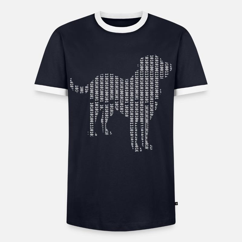 Computer Scientist Dog Admin Programmer - Men's Ringer Shirt - navy/white