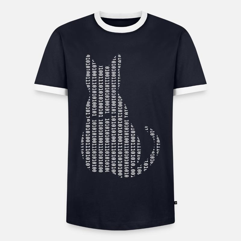Informatiker Katze Admin Programmierer - Männer Kontrast-T-Shirt - Navy/Weiß