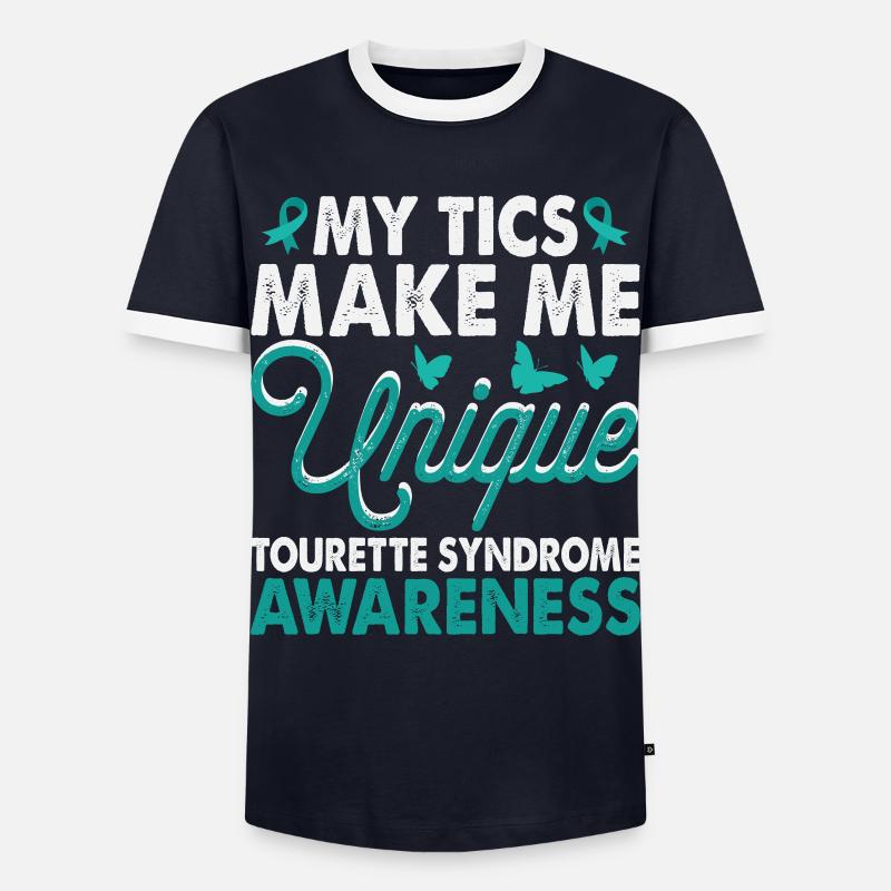 Tics Machen Mich Einzigartig Tourette-syndrom - Männer Kontrast-T-Shirt - Navy/Weiß 