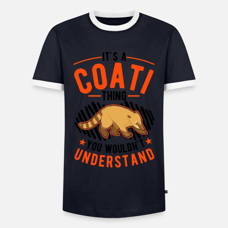 Coati Ding Proboscis Coati - Men's Ringer Shirt - navy/white 