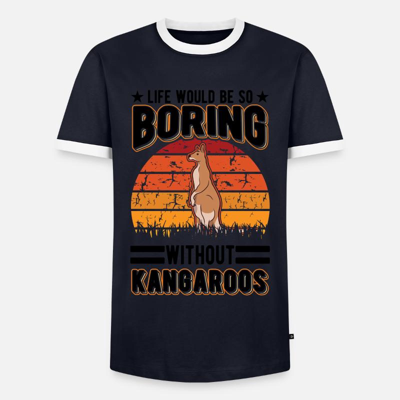 Australisches Känguru Australien Kangaroo - Männer Kontrast-T-Shirt - Navy/Weiß 
