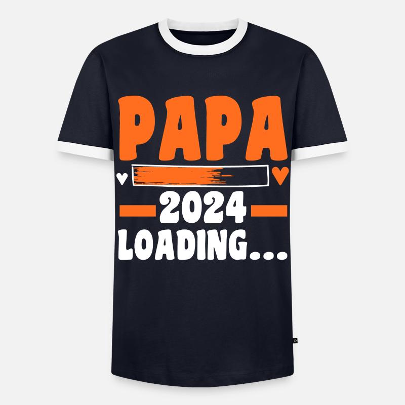 Werdender Papa 2027 - Männer Kontrast-T-Shirt - Navy/Weiß 