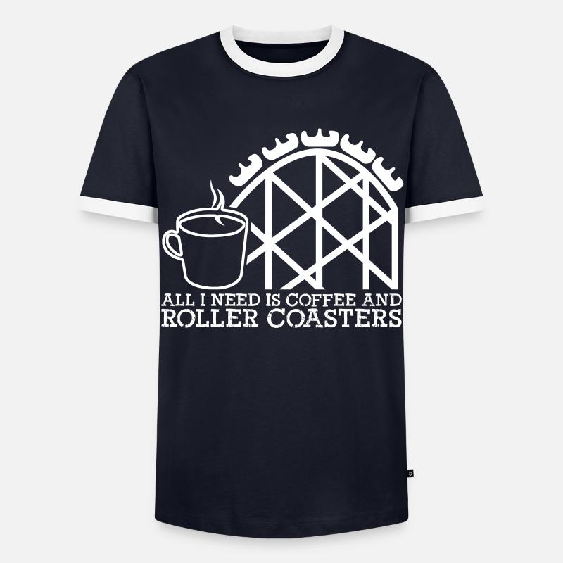Achterbahn Kaffee Achterbahnfahrer - Männer Kontrast-T-Shirt - Navy/Weiß 