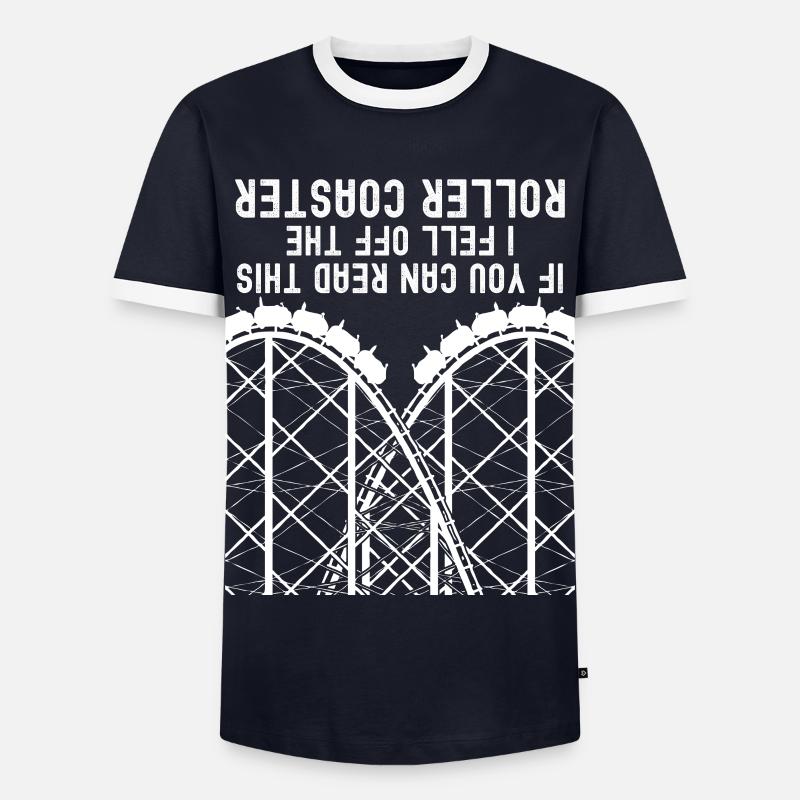 Achterbahn Witz Achterbahnfahrer - Männer Kontrast-T-Shirt - Navy/Weiß