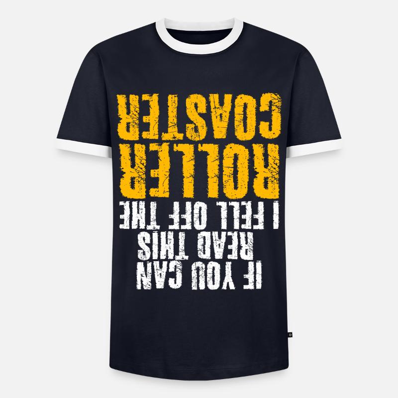 Achterbahn Spruch Achterbahnfahrer - Männer Kontrast-T-Shirt - Navy/Weiß