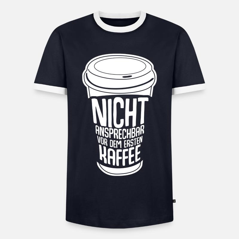 Kaffee Kaffeebecher Kaffeetrinker - Männer Kontrast-T-Shirt - Navy/Weiß