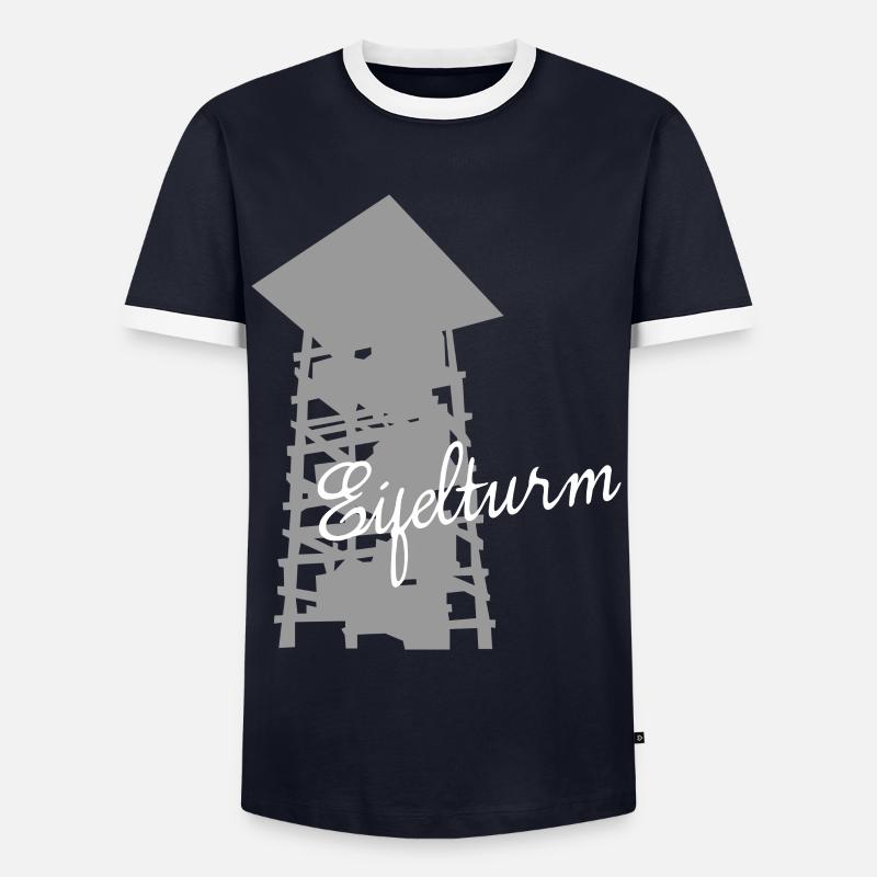Eifel Eifeler Aussichtsturm Eifler - Männer Kontrast-T-Shirt - Navy/Weiß 