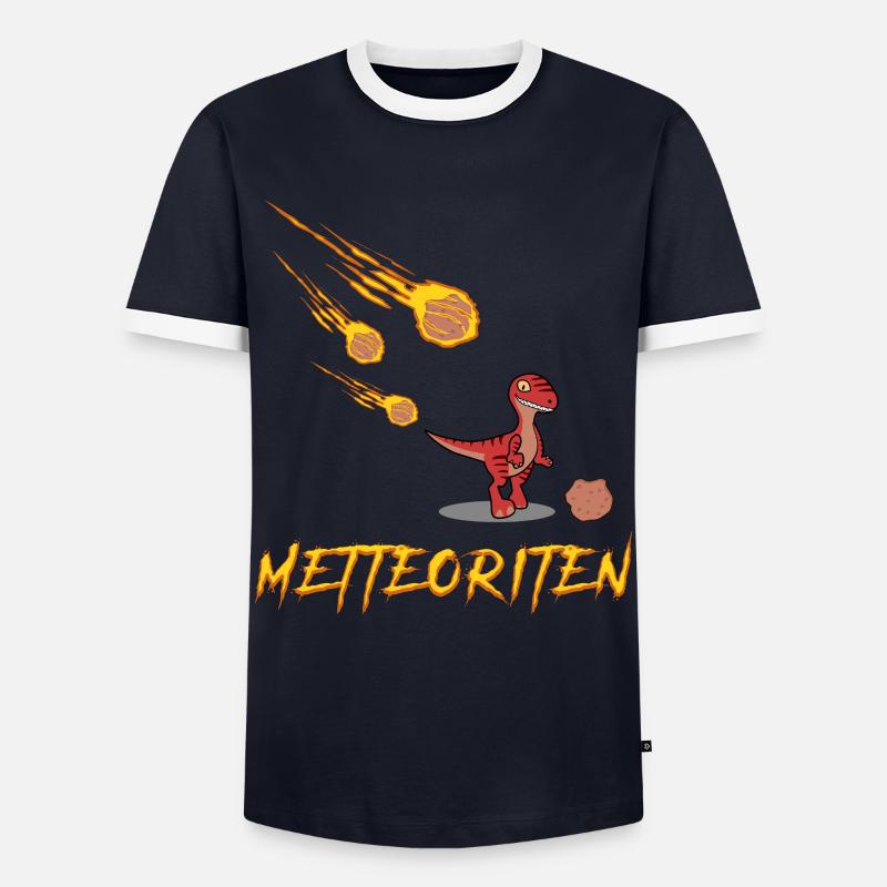 Hackfleisch Mettfleisch Mettbrötchen - Männer Kontrast-T-Shirt - Navy/Weiß 