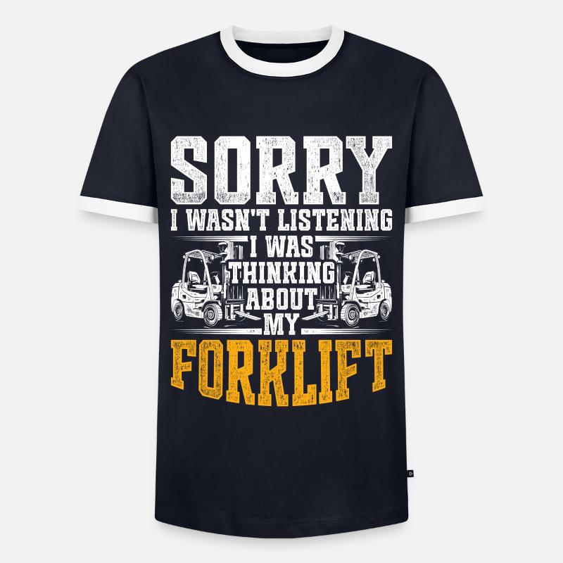 Gabelstaplerfahrer Staplerfahrer - Männer Kontrast-T-Shirt - Navy/Weiß 