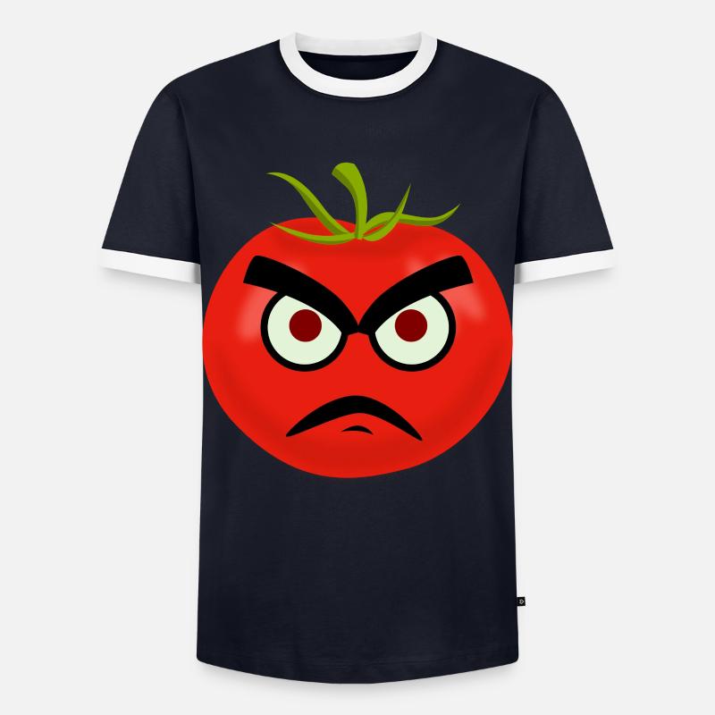 Tomates Tomate Grumpy - T-shirt contrasté Homme - marine/blanc 