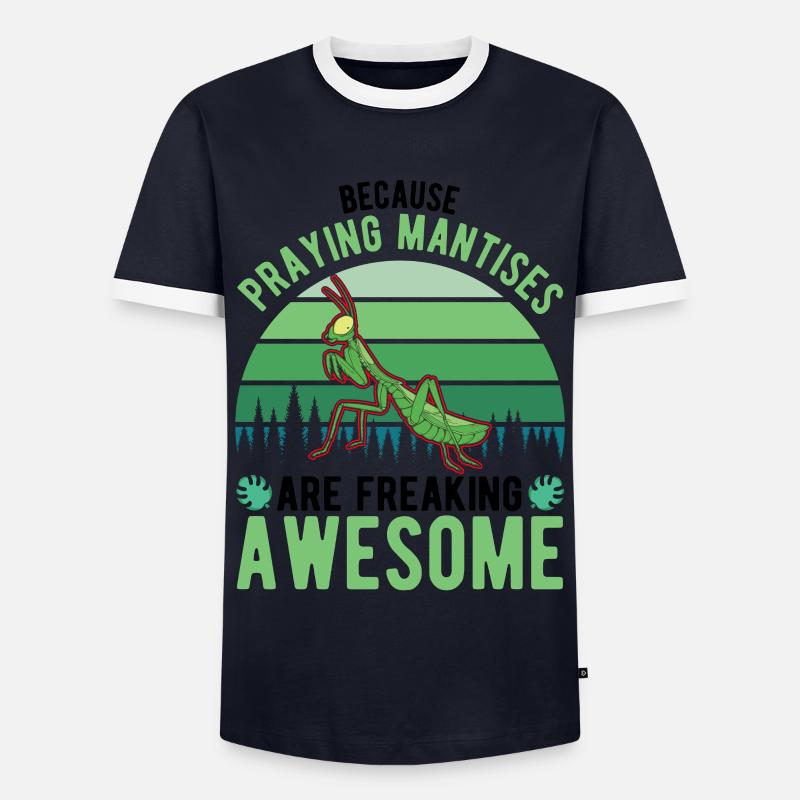 Praying Mantis Mantis Mantis - Men's Ringer Shirt - navy/white