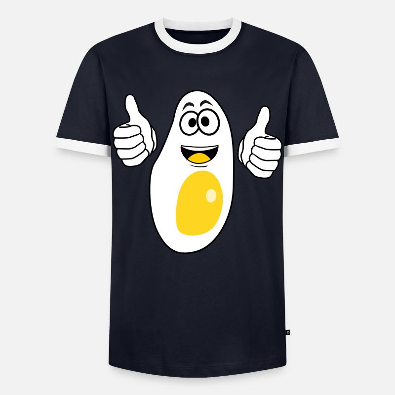 Eggs Fried Egg - Men's Ringer Shirt - navy/white 