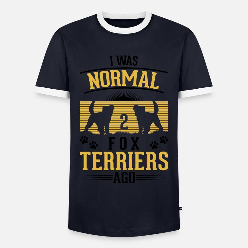 Foxterrier Drahthaar Geschenk - Männer Kontrast-T-Shirt - Navy/Weiß 