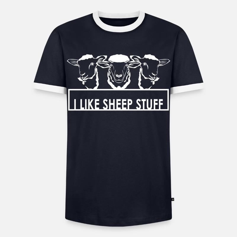 Cheap Stuff Sheep - Men's Ringer Shirt - navy/white 