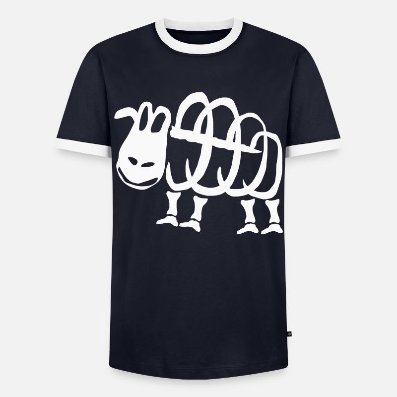 Sheep Skeleton - Men's Ringer Shirt - navy/white 