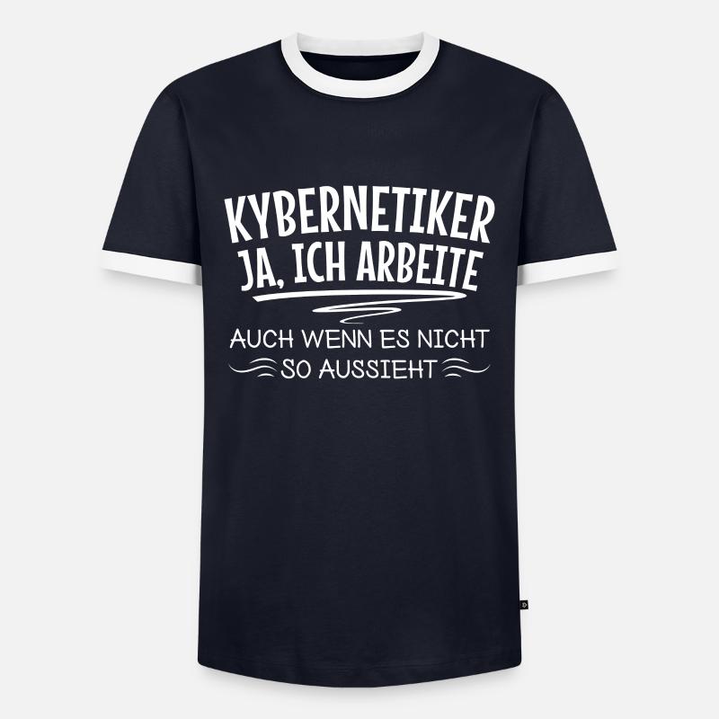 Kybernetiker Lustiger Informatiker Technologie - Männer Kontrast-T-Shirt - Navy/Weiß 