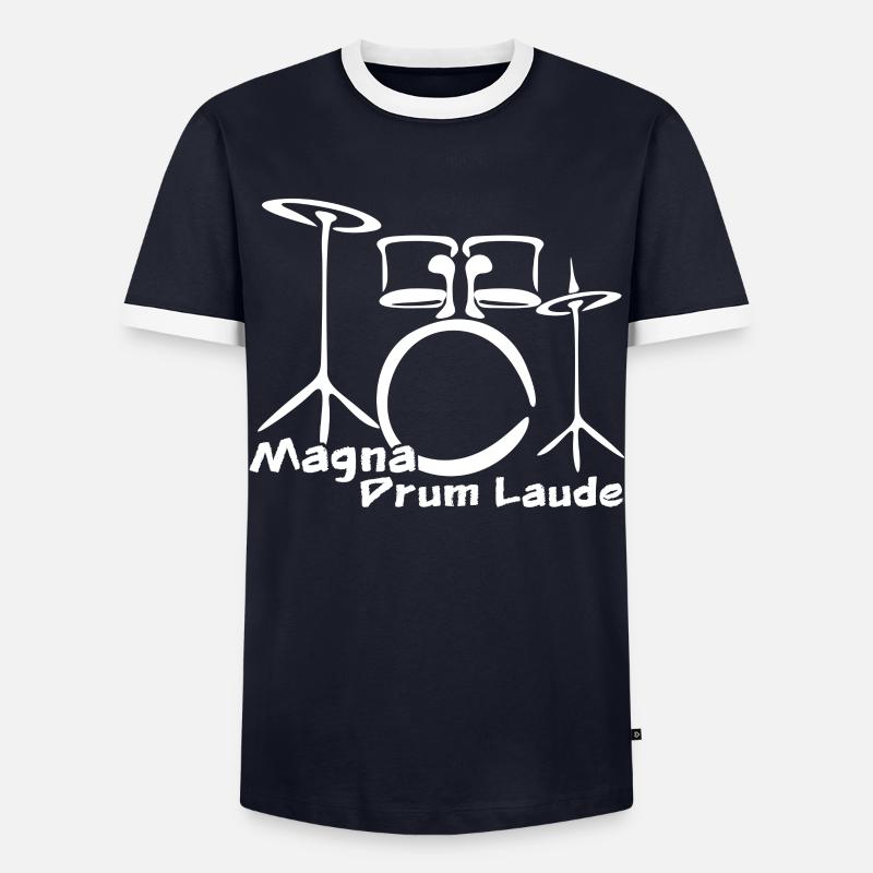 Drumset Drum Drummer Drums - Männer Kontrast-T-Shirt - Navy/Weiß 