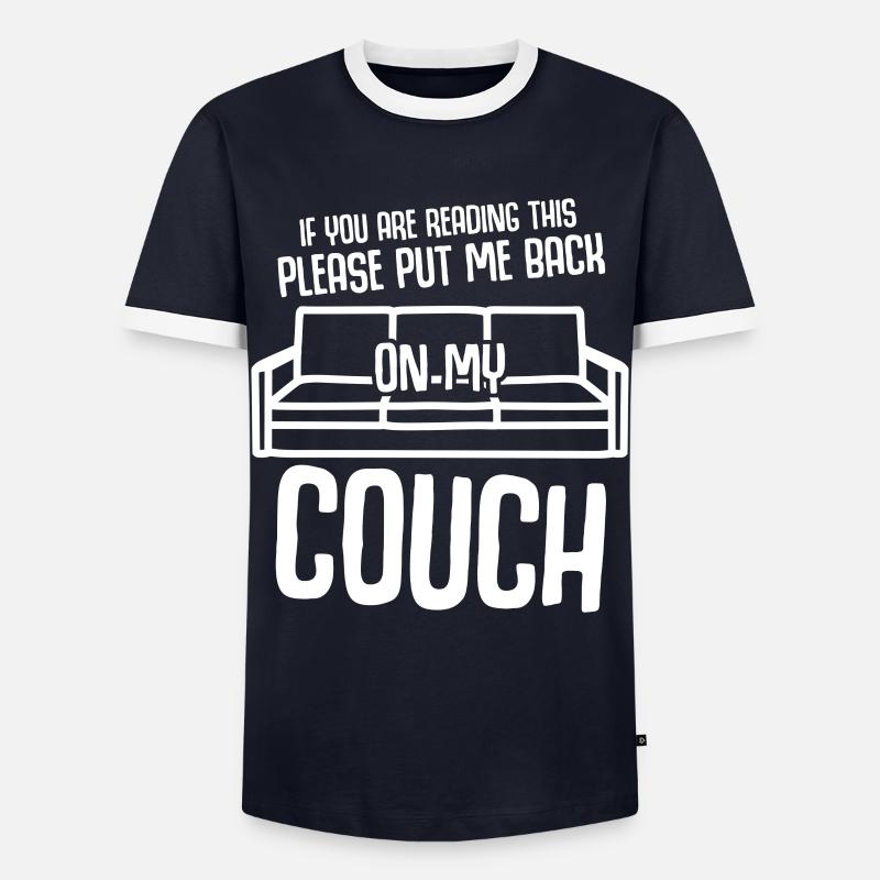 Couch Sofa - Männer Kontrast-T-Shirt - Navy/Weiß 