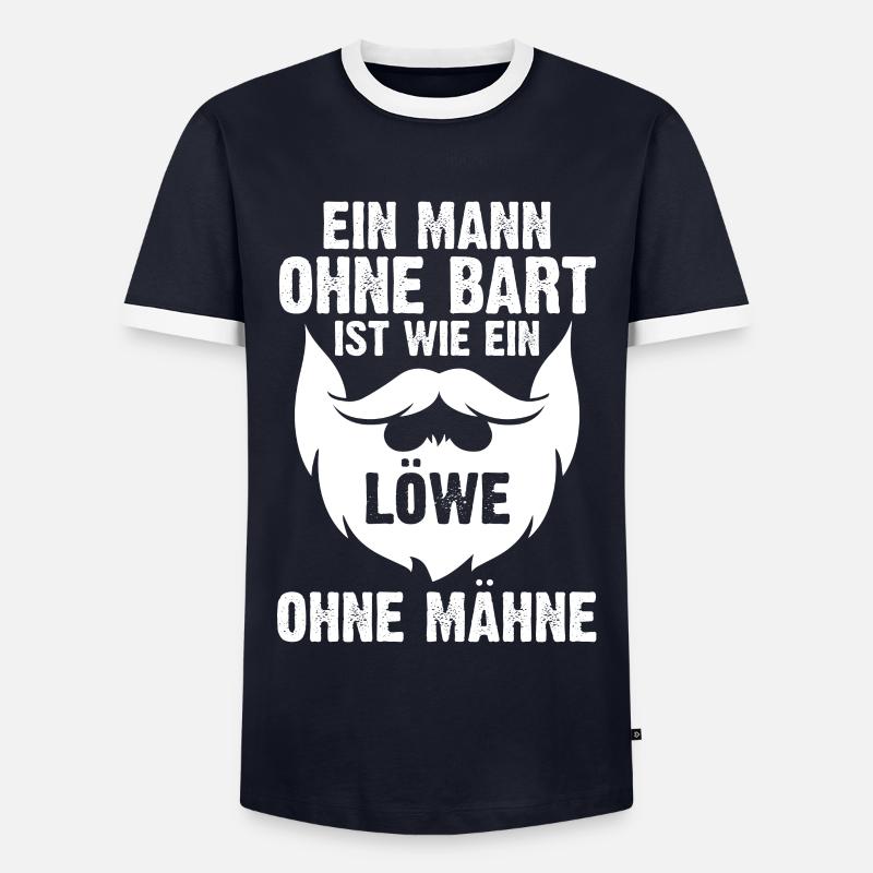 Bärtig Bartträger Schnurrbart Bart - Männer Kontrast-T-Shirt - Navy/Weiß 