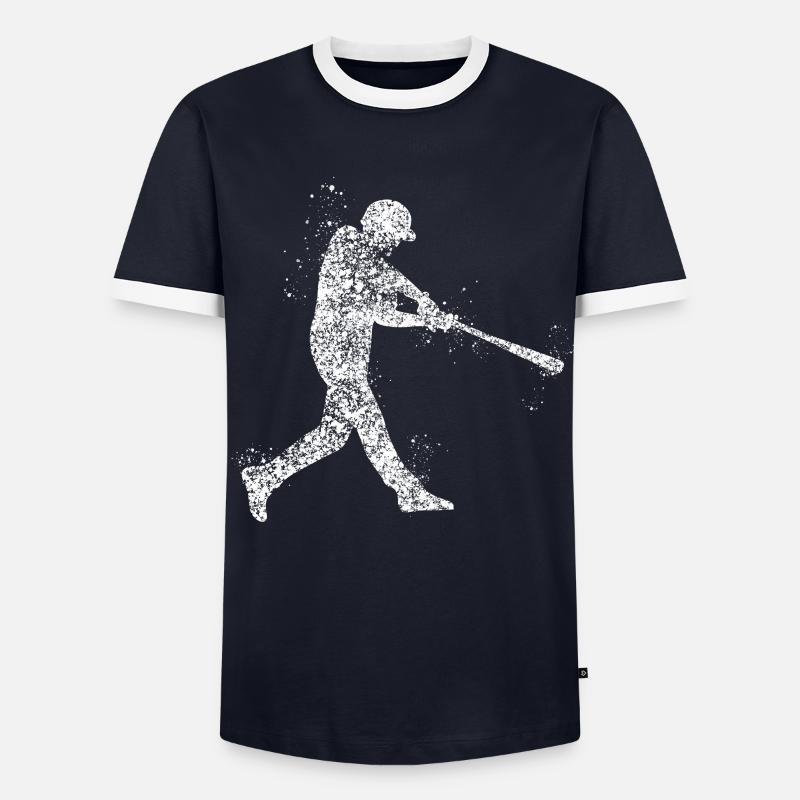 Baseball Pitcher - Männer Kontrast-T-Shirt - Navy/Weiß 