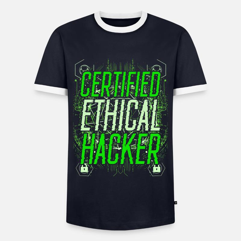 Certified Ethical Hacker - Männer Kontrast-T-Shirt - Navy/Weiß 