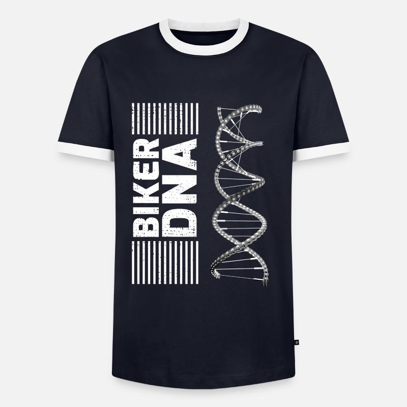 Fahradfahrer DNA Kette Speichen - Männer Kontrast-T-Shirt - Navy/Weiß 