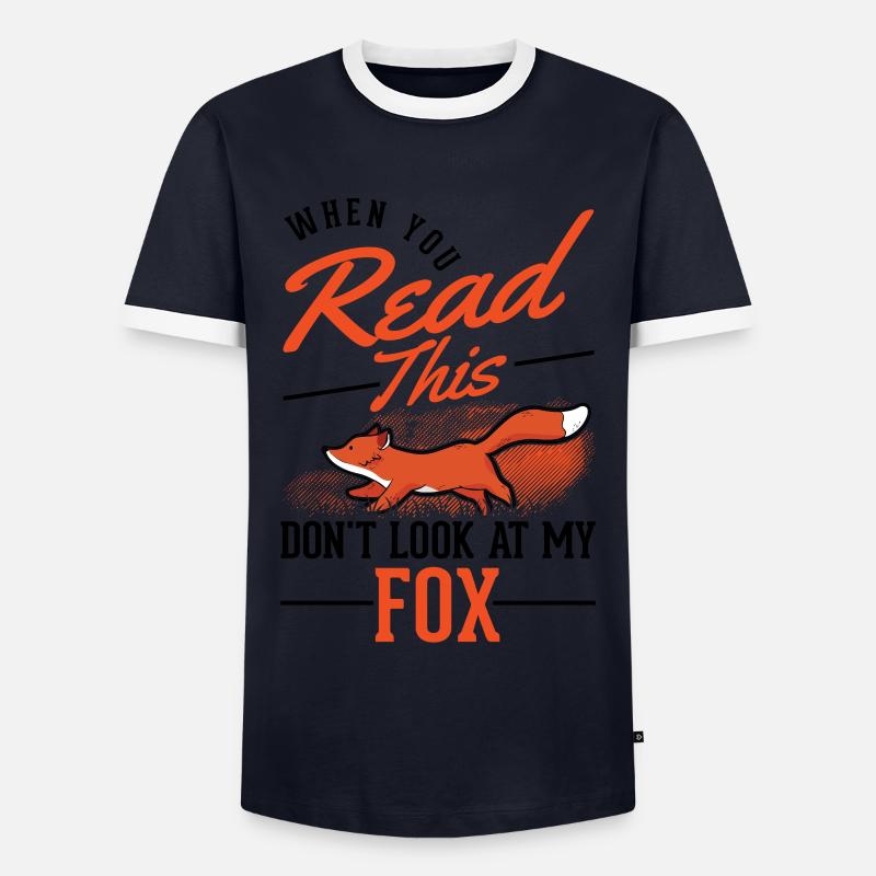 Fuchs Geschenk Rotfuchs - Männer Kontrast-T-Shirt - Navy/Weiß 