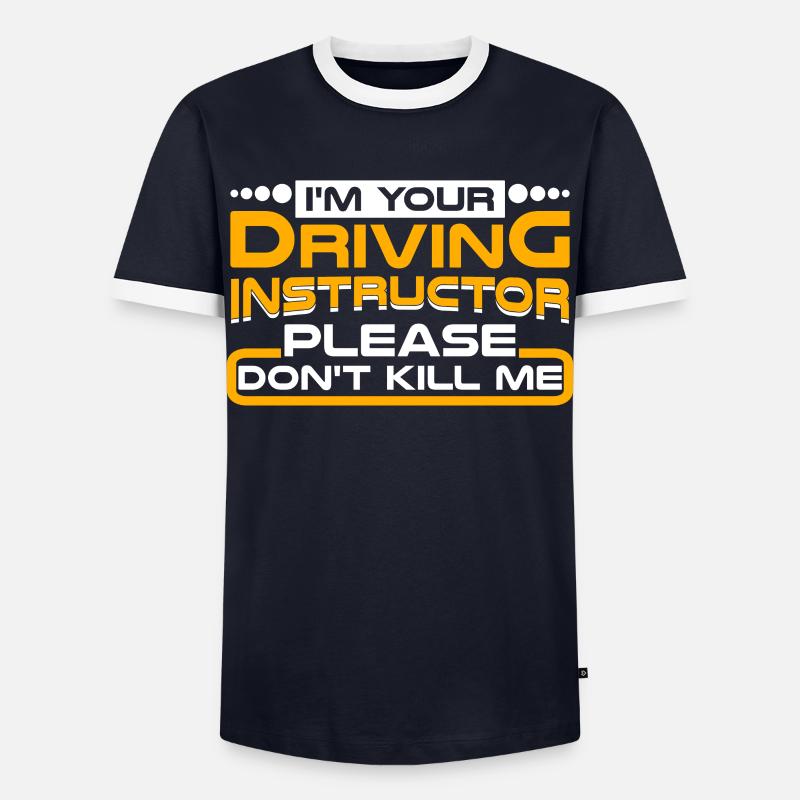 Driving School Driving Instructor - Männer Kontrast-T-Shirt - Navy/Weiß