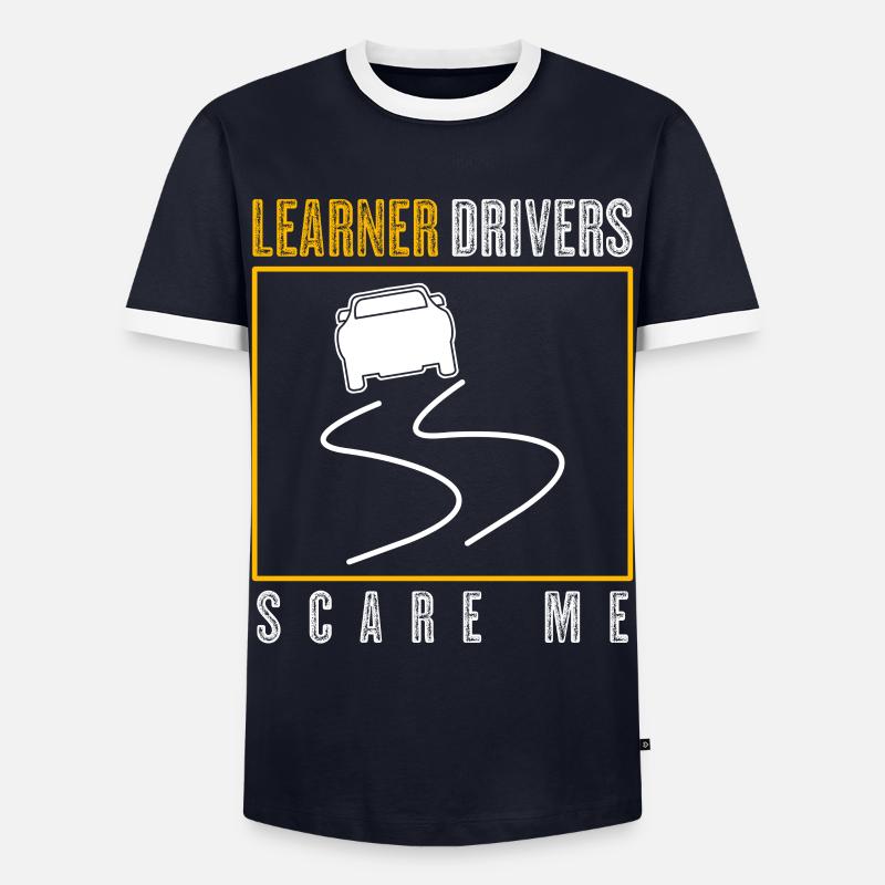 Driving Instructor Learner Driver - Men's Ringer Shirt - navy/white