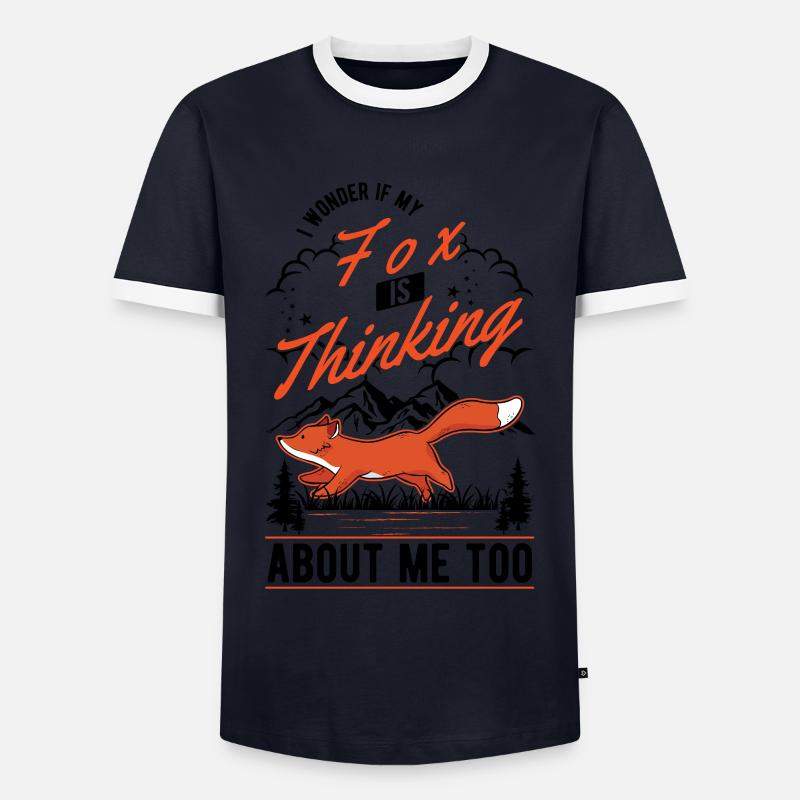 Fox Gift Red Fox - Men's Ringer Shirt - navy/white 