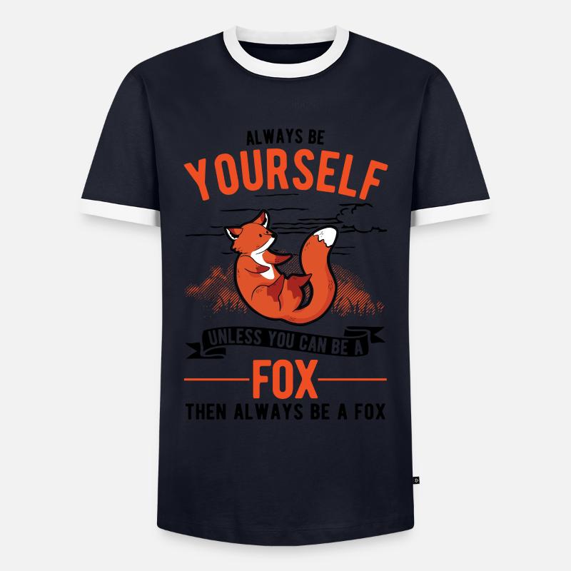 Fox Gift Red Fox - Men's Ringer Shirt - navy/white 