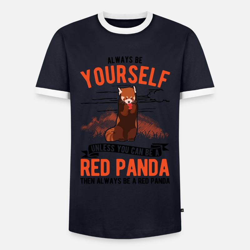 Roter Panda Geschenk Red Panda - Männer Kontrast-T-Shirt - Navy/Weiß 