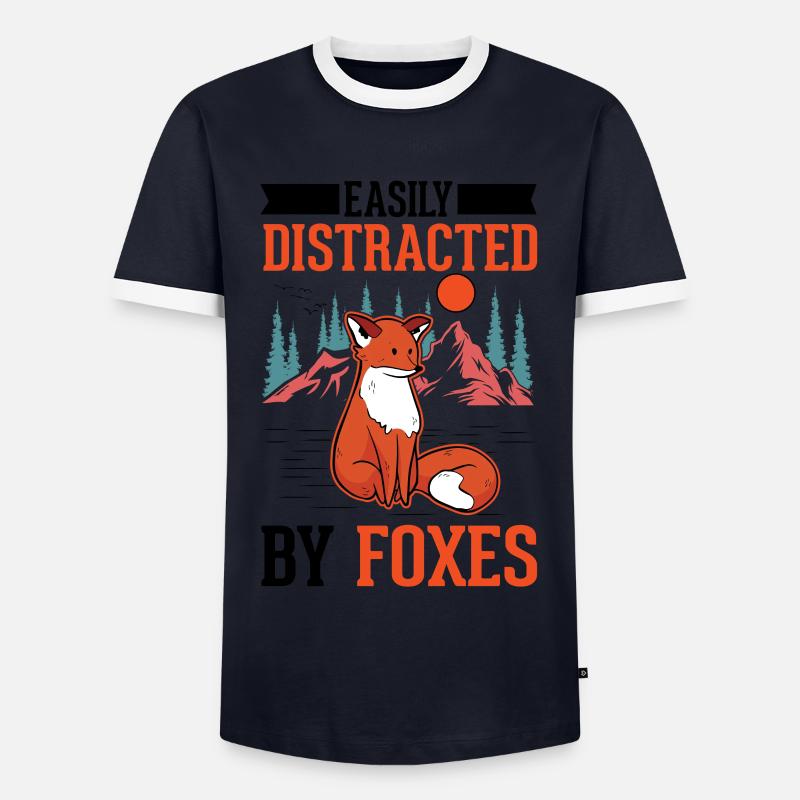 Fox Gift Red Fox - Men's Ringer Shirt - navy/white 